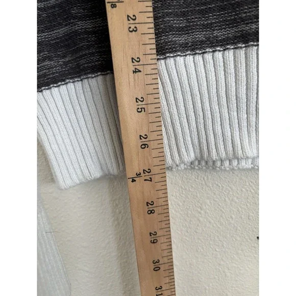 Carbon Men's Black‎ White Gray Long Sleeve Sweater Pullover Size Large - Picture 7 of 8